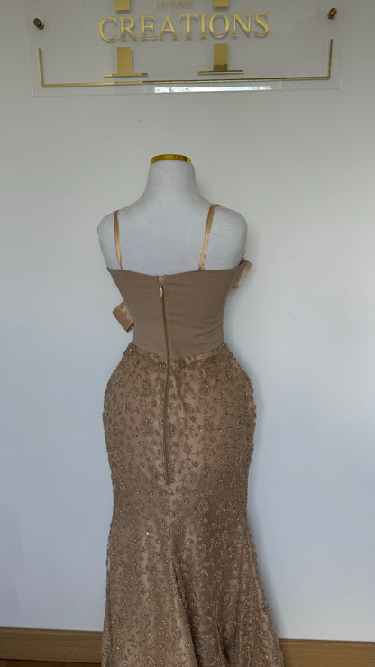 Spiral Organza Gold Dress